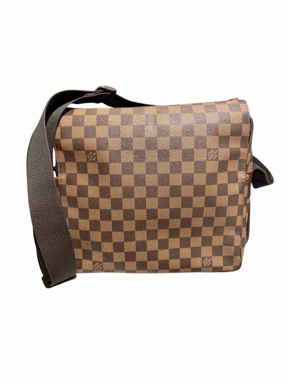 Louis Vuitton Damier Ebene Naviglio Messenger Crossbody Bag Adjustable Strap